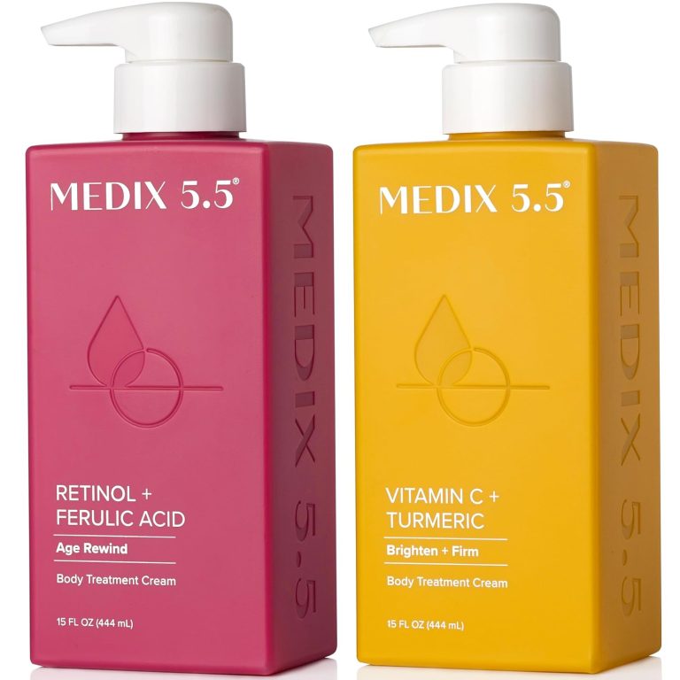 Medix 55 Retinol Body Cream + Vitamin C Lotion Anti Aging WrinklesSagging SkinCrepey SkinVitamin C Cream Brightens Hydrates Dry SkinBundleBody Butter2 items18 pounds