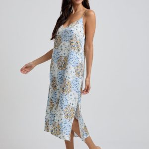 Rosie V-Neck Summer Patchwork Print Nightie In Multi