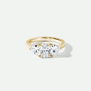 Sidney | 18ct Yellow Gold 2.00ct tw. Radiant and Trillion Lab Grown Diamond Trilogy Ring